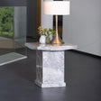 Turin Square Grey Marble Lamp Table