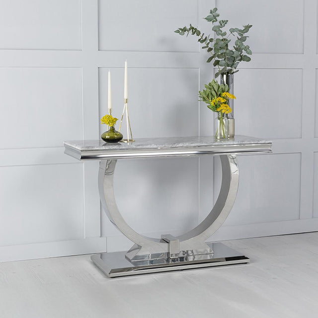 Glacier Grey Marble Console Table