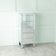 Lucia Mirrored Narrow Chest - 5 Drawer