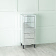 Venetian Mirrored Narrow Chest - 5 Drawer 