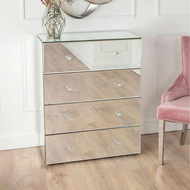 Chelsea Mirrored Chest -  4 Drawer