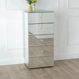 Chelsea Mirrored Narrow Chest - 5 Drawer