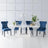 Milan White Marble Dining Set - Courtney Blue Fabric Chairs-3