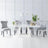 Milan White Marble Dining Set - Courtney Light Grey Fabric Chairs-4