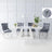 Milan White Marble Dining Set - Grey Fabric Knocker Back Chairs with Chrome Legs-3