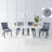 Milan White Marble Dining Set - Grey Fabric Knocker Back Chairs-3