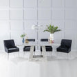 Milan Grey Marble Dining set - Giovanni Black Fabric Chairs