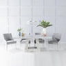 Milan Grey Marble Dining set - Giovanni Light Grey Fabric Chairs-3