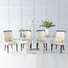 Milan Grey Marble Dining set - Carmela Cream Faux Leather Chairs-2