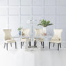 Milan Grey Marble Dining set - Mimi Cream Faux Leather Chairs-2