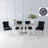 Milan Grey Marble Dining set - Black Fabric Knockerback Chairs-2