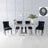 Milan Grey Marble Dining set - Black Fabric Lion Head Ring Back Chairs-3