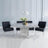 Turin 140cm Square Grey Marble Dining Set - Giovanni Black Fabric Chairs-4