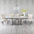 Grey Marble and Chrome Dining Set - Courtney Champagne Fabric Chairs-4