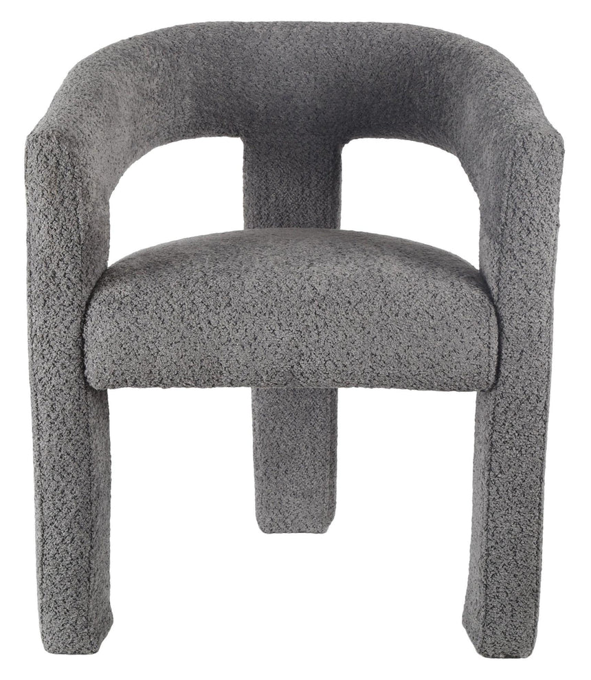 Kiefer Grey Boucle Fabric Dining Armchair