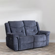 Dudley Silvano Blue Fabric 2 Seater Recliner Sofa