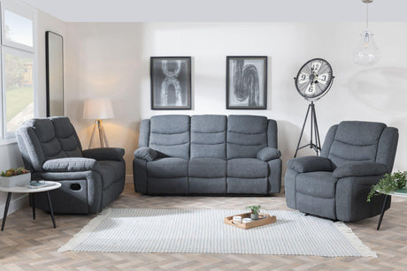 Sorrento Dark Grey Fabric Recliner Sofa Set