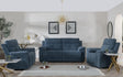 Augusta Ancona Blue Fabric Electric Recliner Sofa Set