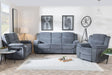 Legend Grey Fabric Recliner Sofa Set