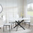 Chopstick White Glass and Black Metal Dining Set - Metro White Leather Chairs with Black Legs-4