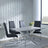 Chopstick Grey Glass and Chrome Metal Dining Set - Roma Black Faux Leather Dining Chair-2