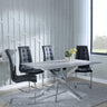 Chopstick Grey Glass and Chrome Metal Dining Set - Jamison Black Faux Leather Dining Chair-2