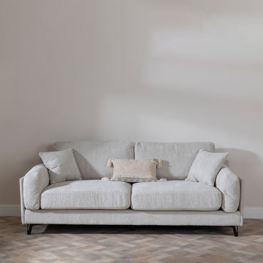 Faenza Beige Fabric 3 Seater Sofa