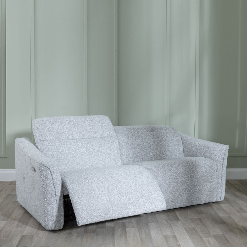 Brescia Grey Fabric 3 Seater Recliner Sofa