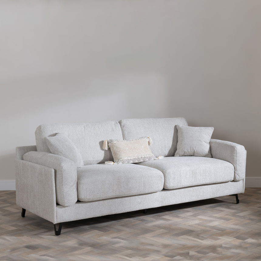 Faenza Beige Fabric 3 Seater Sofa