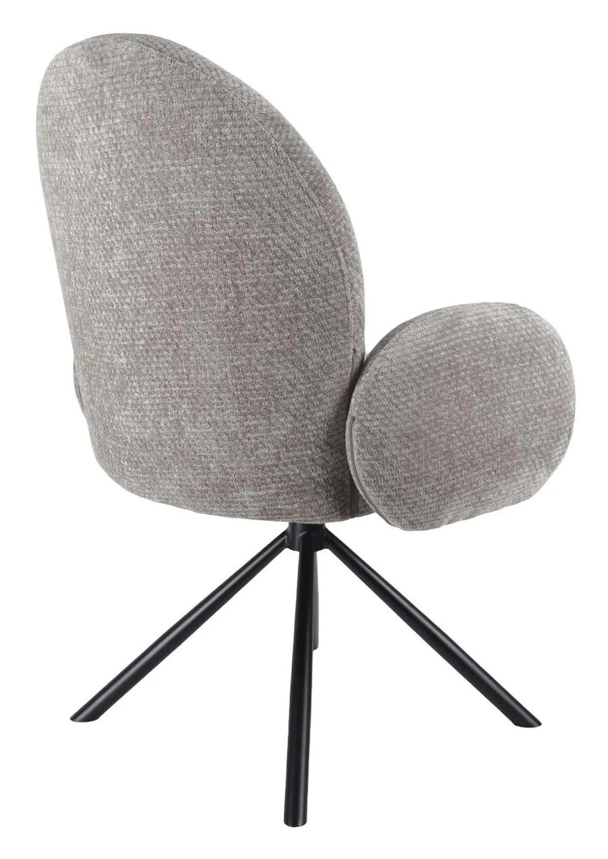 Set of 2 Altavista Fabric Swivel Dining Chair with Black Legs