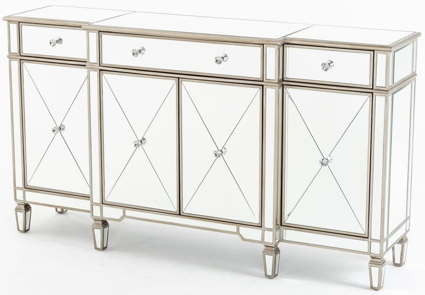 Antoinette Mirrored Champagne Trim Large Sideboard-6