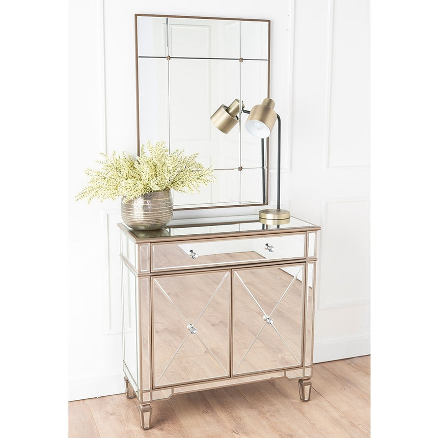 Antoinette Mirrored Champagne Trim Small Sideboard-4