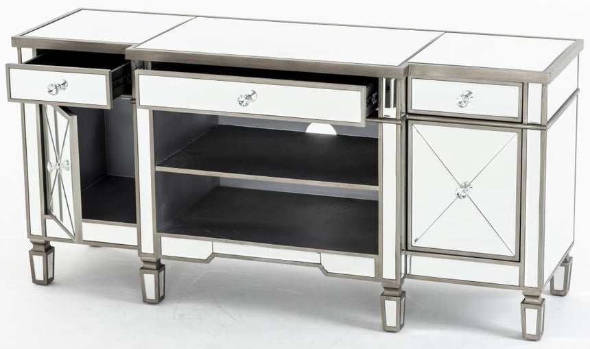 Antoinette Mirrored Champagne Trim TV Unit-6