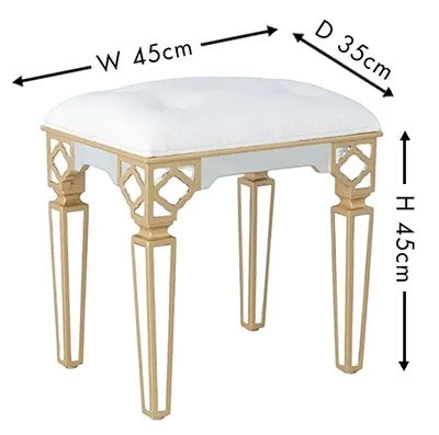 Casablanca Mirrored Gold Trim Stool-2