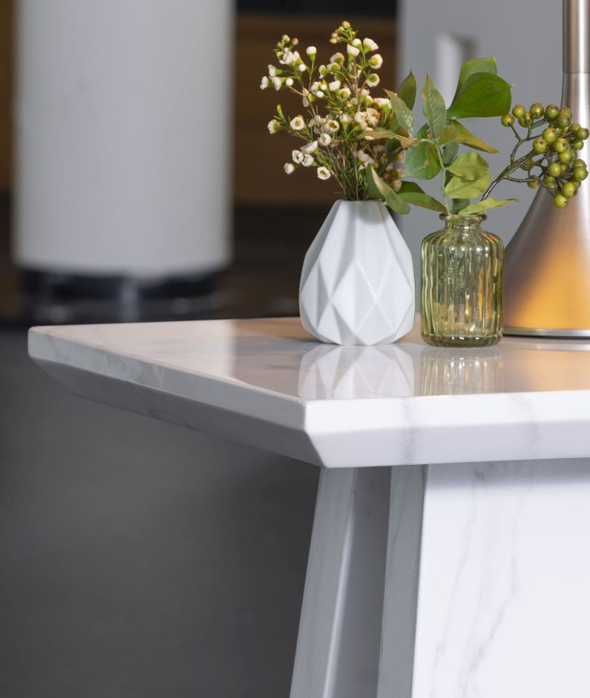 Milan White Marble Side Table-3