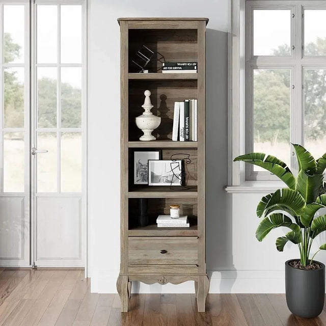 Fleur French Style Grey Narrow Bookcase-7