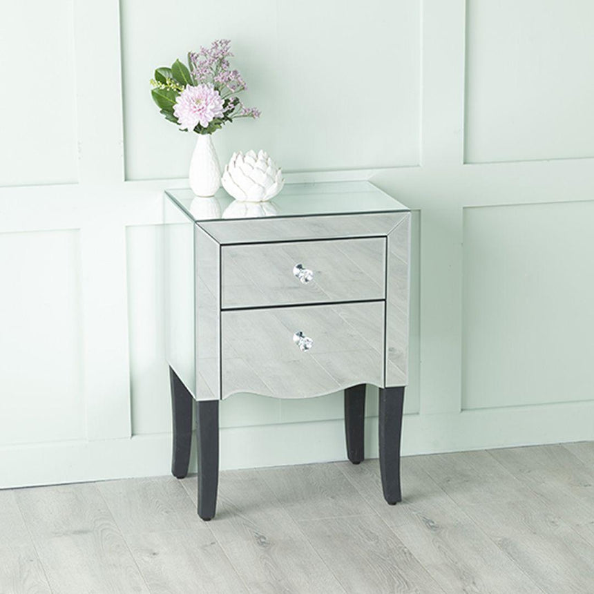 Venetian Mirrored Bedside Table - 2 Drawer-3