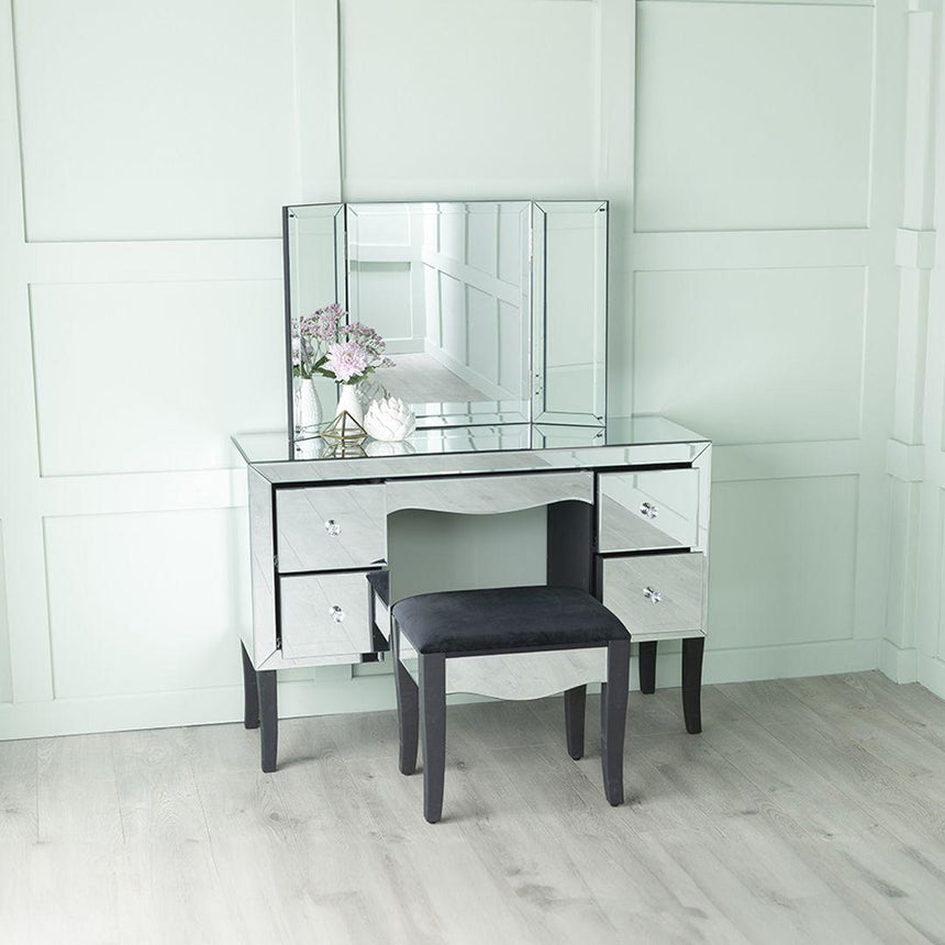 Venetian Mirrored Dressing Stool-2