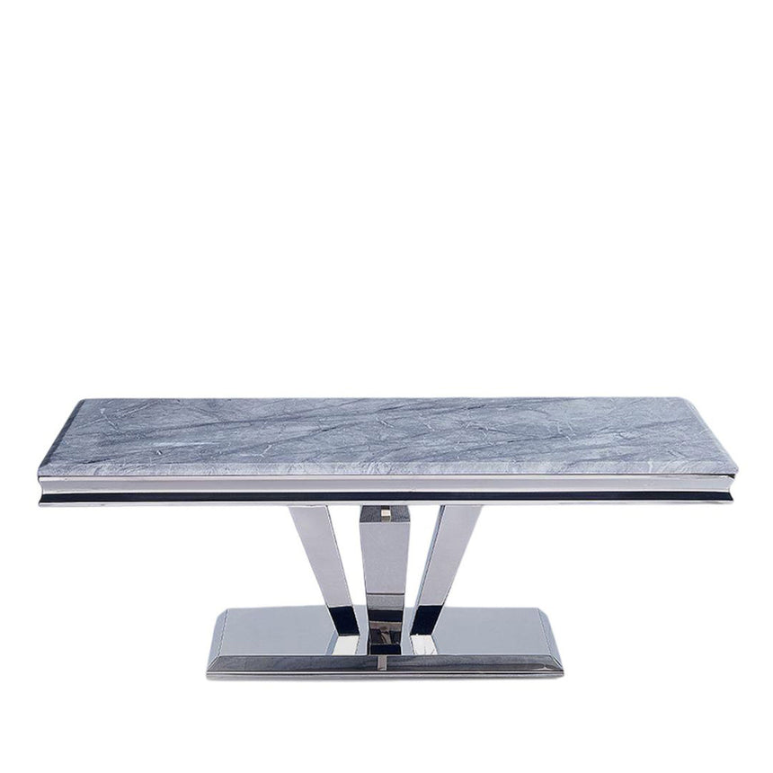 Arpino Grey Marble and Chrome Coffee Table