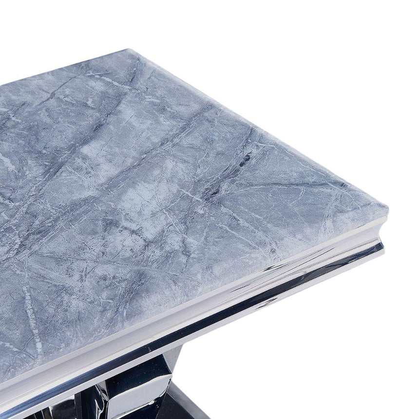 Arpino Grey Marble and Chrome Lamp Table