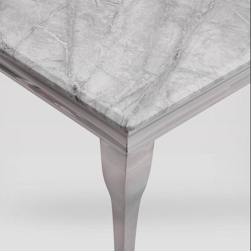 Louis Grey Marble and Chrome Coffee Table-2