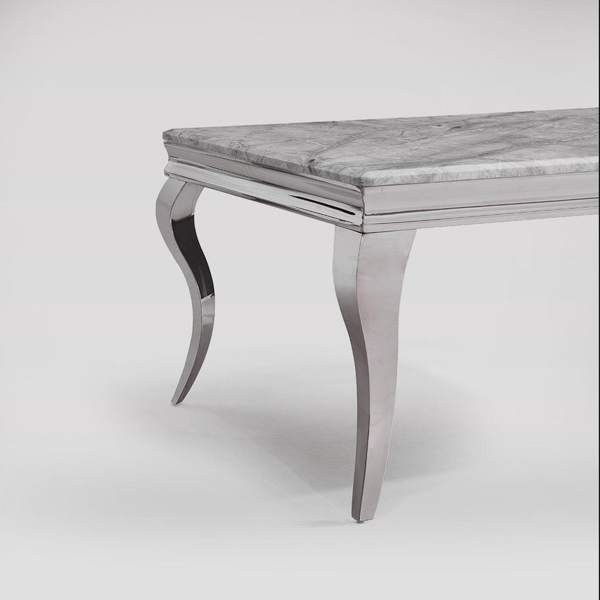 Louis Grey Marble and Chrome Coffee Table-4