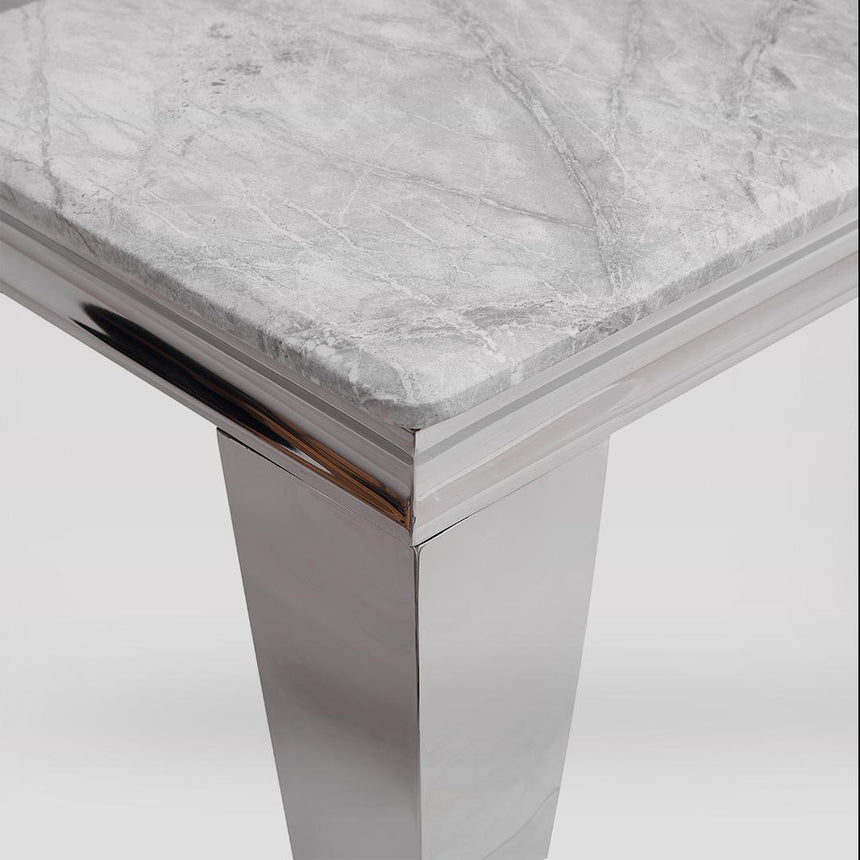 Louis Grey Marble and Chrome Console Table-2