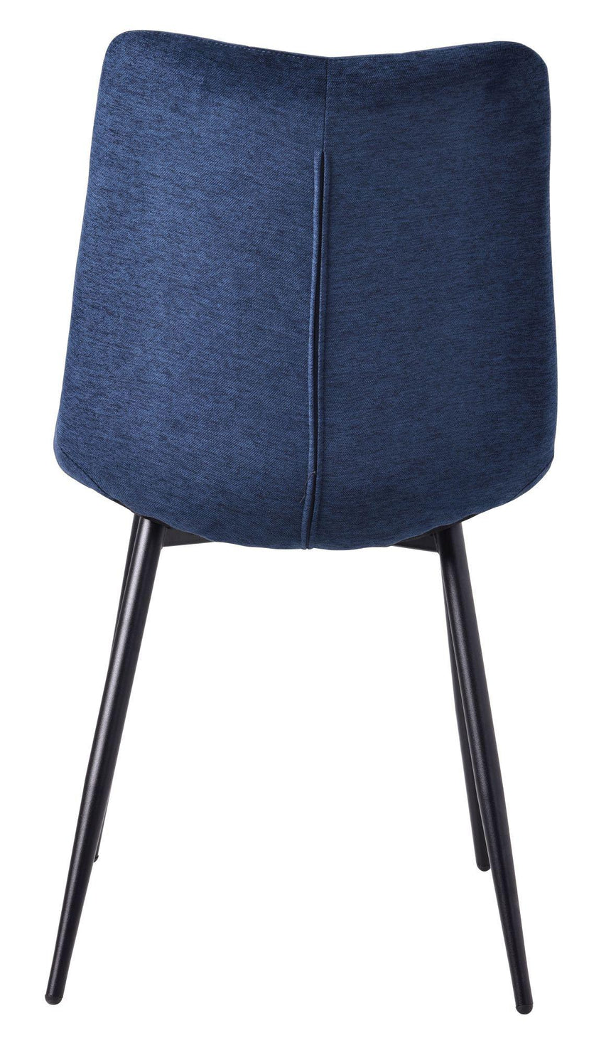 Set of 2 Corona Dining Chairs in Blue Colour Fabric and Black Metal Legs-6