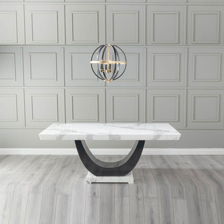 Madrid 160cm White Marble Dining Table-3