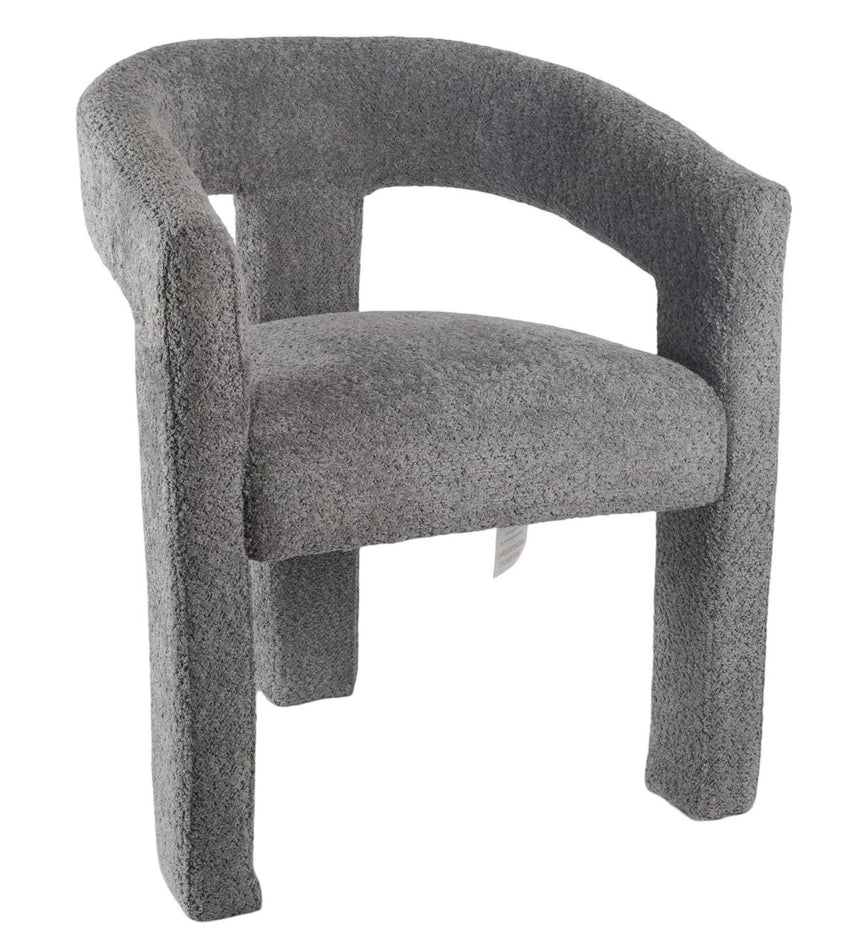 Kiefer Grey Boucle Fabric Dining Armchair-2