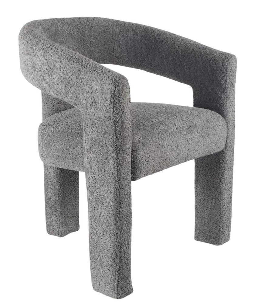 Kiefer Grey Boucle Fabric Dining Armchair-3