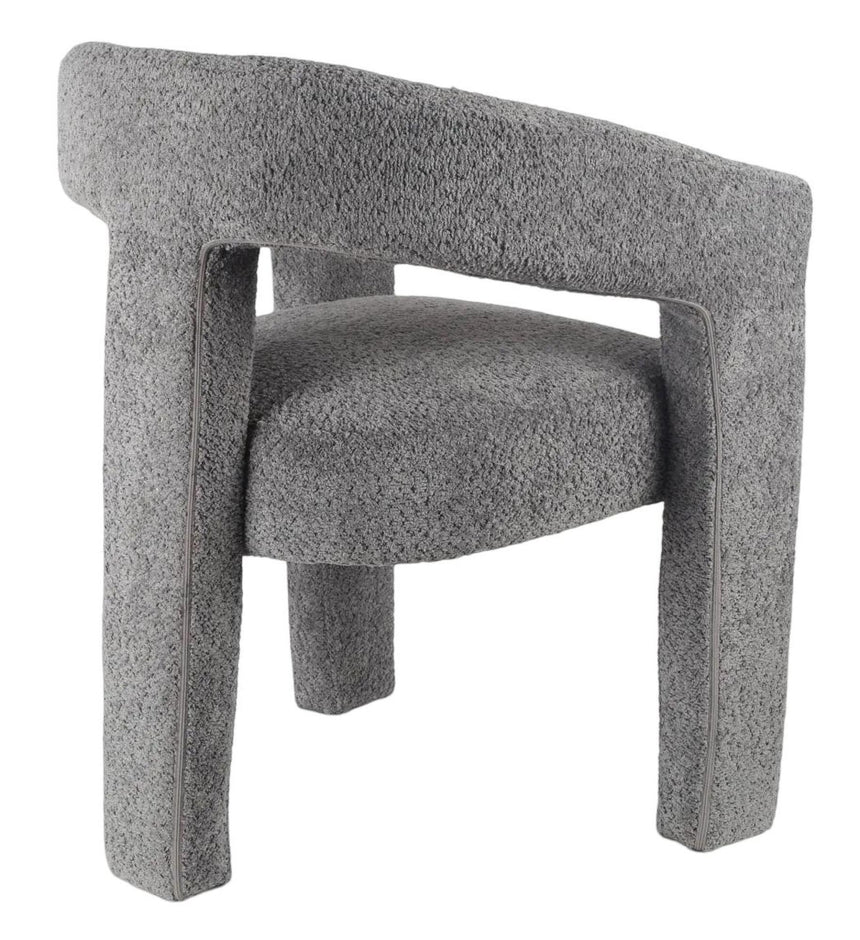 Kiefer Grey Boucle Fabric Dining Armchair-5