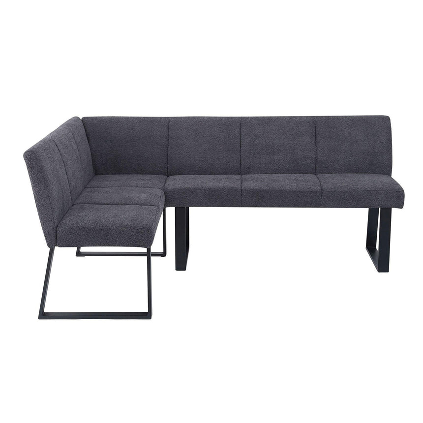 Ambler Dark Grey Fabric Corner Dining Bench - LHF