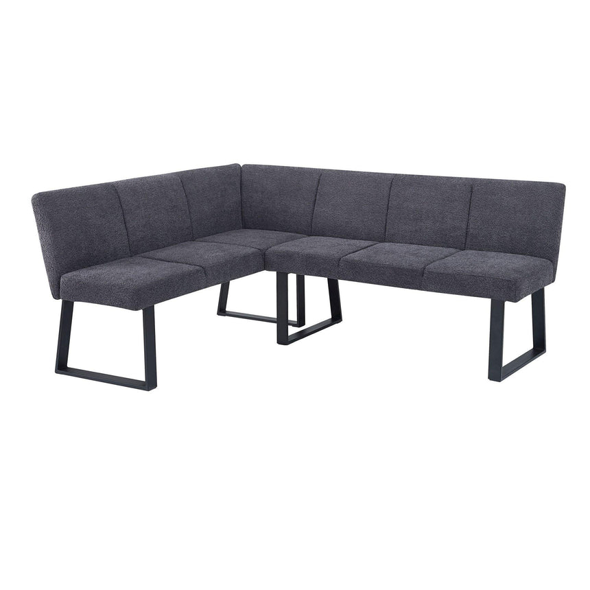 Ambler Dark Grey Fabric Corner Dining Bench - LHF